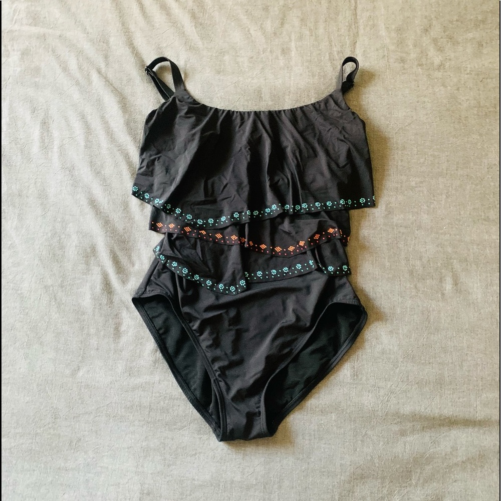 CoCo Reef 34D Layered Underwire One-Piece Bathing Suit
